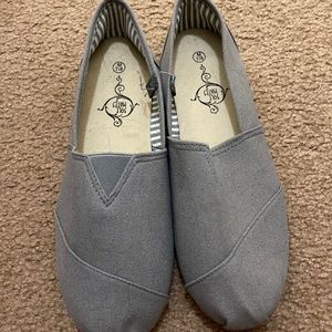 Gray slip on shoes